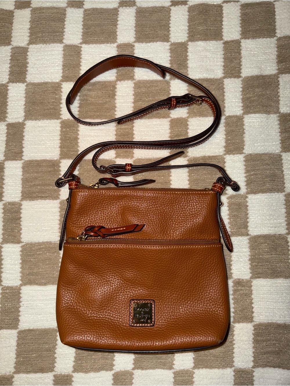 Dooney & Bourke Pebbled Leather Crossbody - Cognac Brown